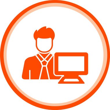 Dizüstü bilgisayarı olan bir adamın vektör çizimi