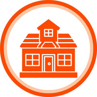 pencere simgesi olan ev, düz stil