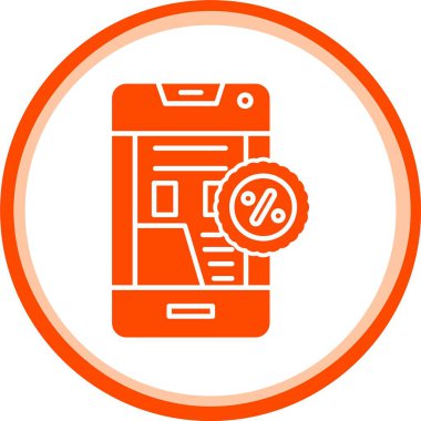 indirimli yüzde ikon vektörü turuncu