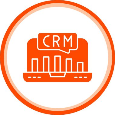 iş crm simgesi, basit vektör illüstrasyonu
