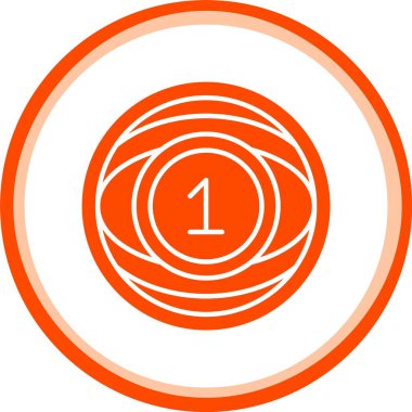 Kırmızı ve beyaz yuvarlak simgenin vektör çizimi