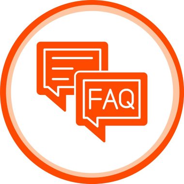 faq metin turuncu grunround pul işareti üzerine yazılmış