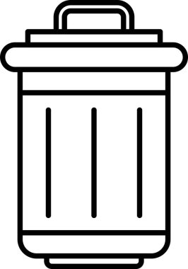 Çöp tenekesi simgesi ana hatlar biçiminde