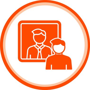 Kamera vektör simgesi olan güzel bir kadın ve erkek.