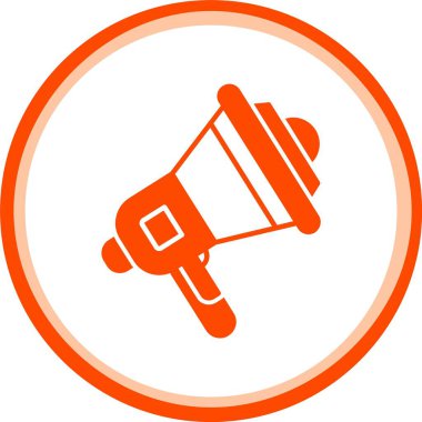 Megafon simgesi. Megafon vektör simgesi web için basit örnek
