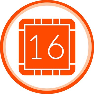 Tasarımınız için turuncu daire izole edilmiş vektör illüstrasyonundaki ilk yedinci takvim simgesi