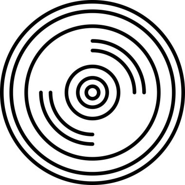 eşmerkezli radyal geometrik çizgiler, soyut vektör simgesi tasarımı.