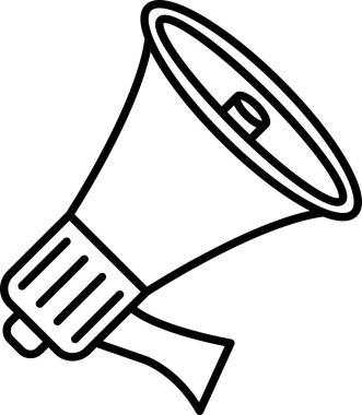 megafon ikonu. beyaz arkaplanda izole edilmiş web tasarımı için hoparlör simgesi