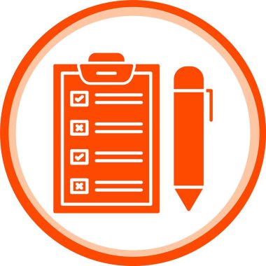 Pano ve kalem simgesi. Web için pano kalem vektör simgesinin özet çizimi