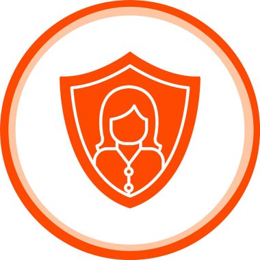 Benzersiz kadın kalkan vektör simgesi