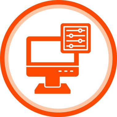 bilgisayar ekranı ve tablet simgesi. beyaz arkaplanda izole edilmiş web tasarımı için ana bilgisayar ve dijital tablet vektör simgesi