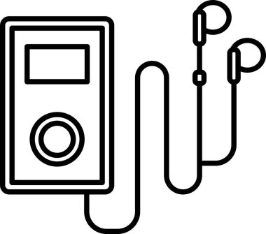 ses aygıtı müzik simgesi ana hat biçiminde