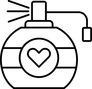 Aşk günü kalp ikonu ana hatlarıyla