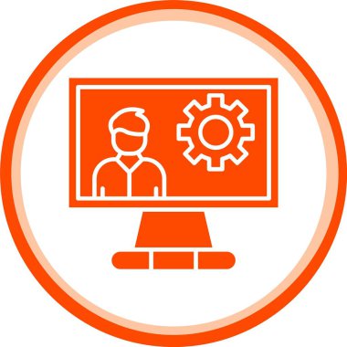 Güzel Bilgisayar Vektörü Glyph simgesi