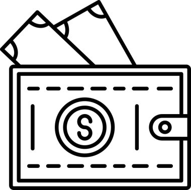 nakit para simgesi ana hatları biçiminde