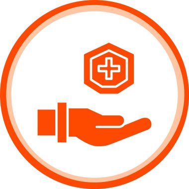 Tıbbi termometre simgesi ile el, basit biçim