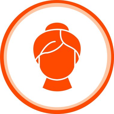 Top ikonu olan güzel bir kız. ağ için top vektör işaretindeki kadının turuncu çizimi