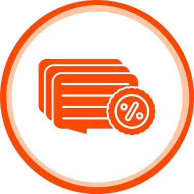 Beyaz arkaplanda vektör yüzdesi düz simgesi