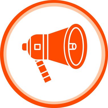 Megafon simgesi. Beyaz arkaplanda izole edilmiş web tasarımı için özet Megafon vektör simgesi