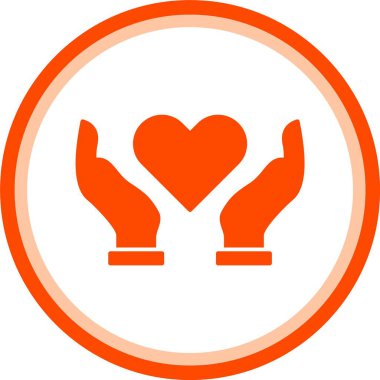 Güzel Kalp Vektörü Glyph simgesi