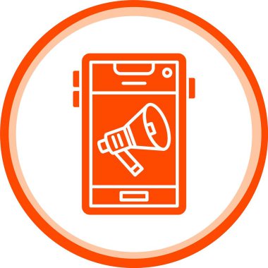 Benzersiz uyarı telefon vektör çizgisi simgesi