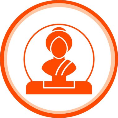Çember vektör sembol tasarımı illüstrasyonunda güzel Buda