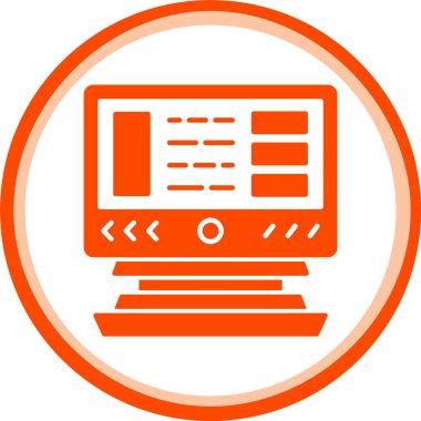bilgisayar ekranı simgesi. Web için bilgisayar ekran vektör simgesinin özet çizimi