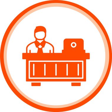 Dizüstü bilgisayar simgesi olan bir adamın vektör çizimi