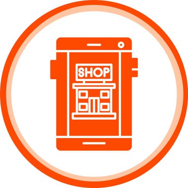 mobil mağaza simgesi turuncu vektörü