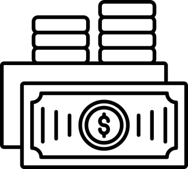 para dolar para simgesi ana hatları biçiminde