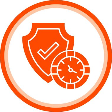 Kronometre simgesi olan kalkan, basit biçim