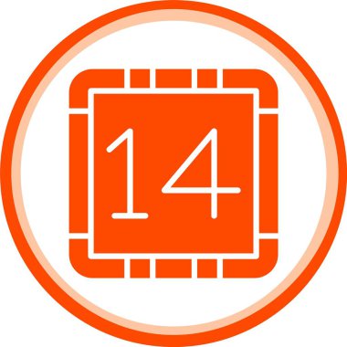 Web tasarımı için turuncu çerçeve izole vektör illüstrasyonundaki takvim günü simgesinde tarih