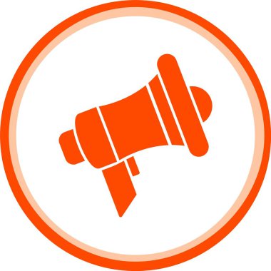 Ağ için beyaz arkaplan vektörü illüstrasyonunda izole edilmiş daire biçiminde bir afon megafon simgesi