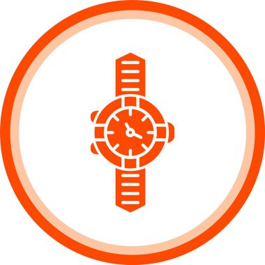 Kırmızı ikonlu izle. beyaz arkaplanda izole edilmiş saat vektör renk ağ rengi çember