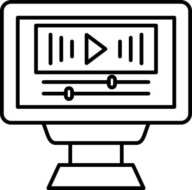 video oynatıcı simgesi, vektör illüstrasyonu