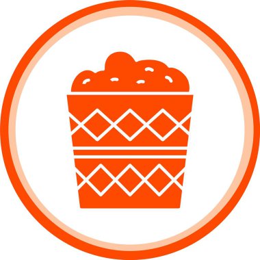 güzel patlamış mısır kabartma vektör simgesi