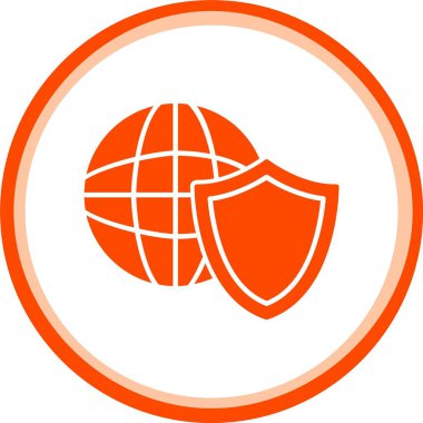 Dünya küresel simgesine sahip bir kalkan