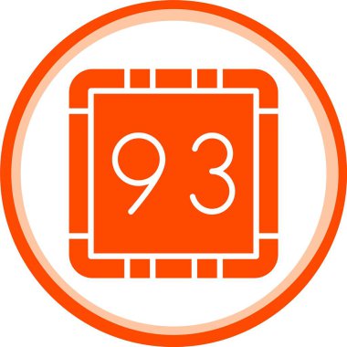 Eşsiz numara 819 glyph ikon vektörü