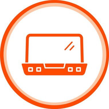 turuncu dairedeki bilgisayar fare simgesi ağ için izole edilmiş vektör çizimi