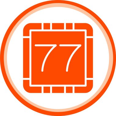 güzel yedi yedi yedi kabartma vektör simgesi