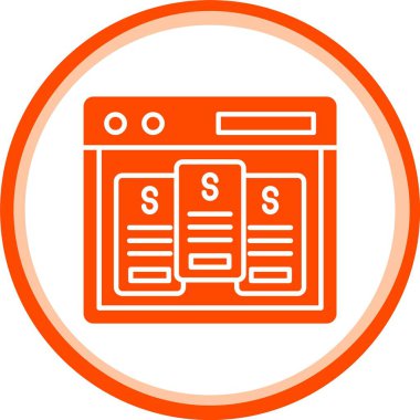 Benzersiz para kartı vektör simgesi