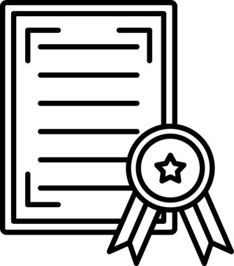 Sertifika diploması simgesi taslak biçimi