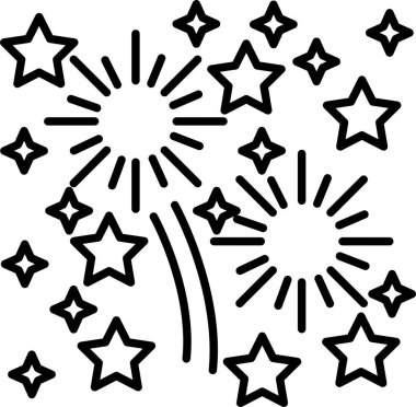 Havai fişek kutlama ikonu