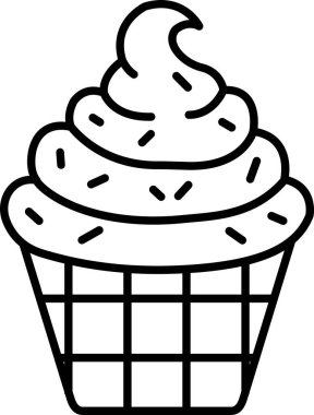 Kek tatlı tatlı ikonu ana hatlarıyla