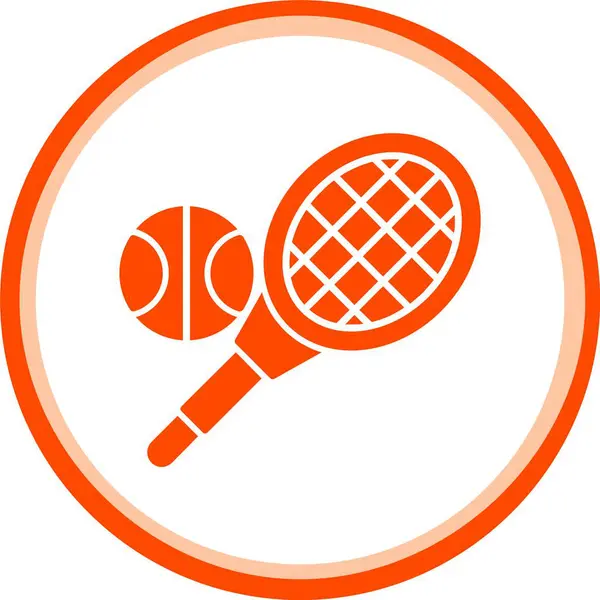 turuncu tenis raketi ve top ikonu, çizgi film tarzı