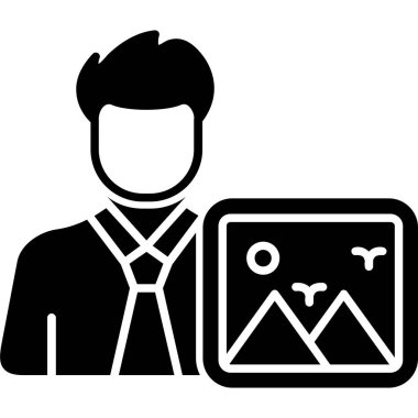 İş adamı simgesi vektör illüstrasyonu