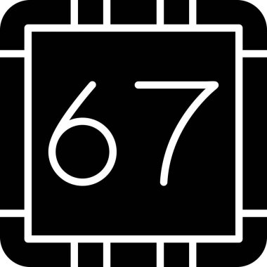 Siyah arkaplanda 7667 vektör simgesi tasarımı