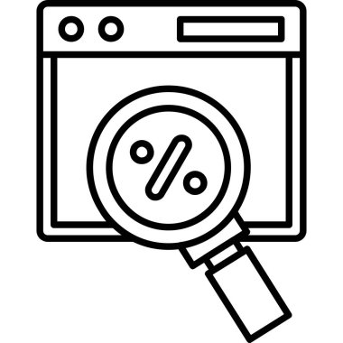 Tarayıcı pencere arama simgesi ana hat biçiminde