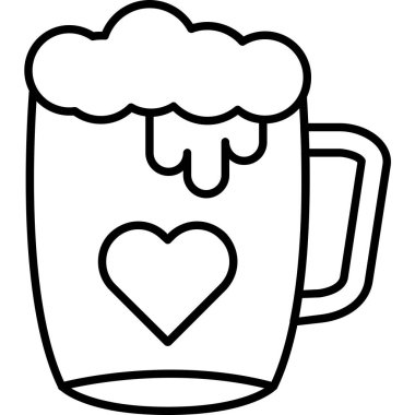 bira bardağı simgesi, vektör çizimi tasarımı