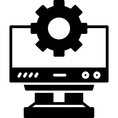 Bilgisayar ayarları simgesi, vektör çizim